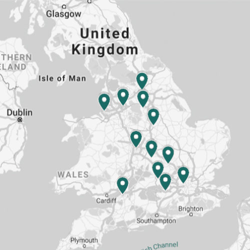 Our survey locations cover England